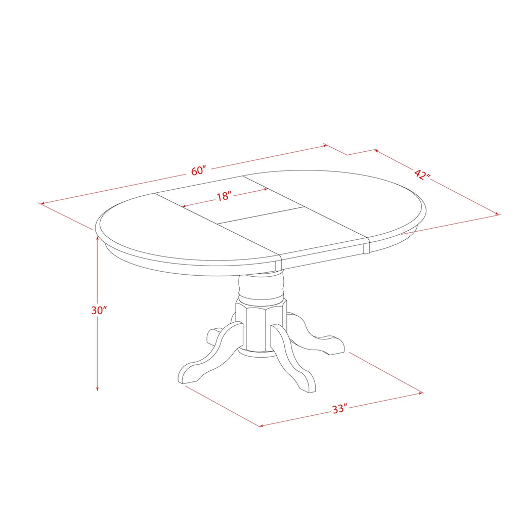 5 Piece Dining Set with Leaf and 4 Chairs G493519