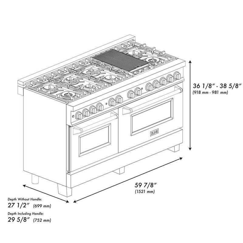 7 Burner Dual Fuel Range with Double Oven F5978