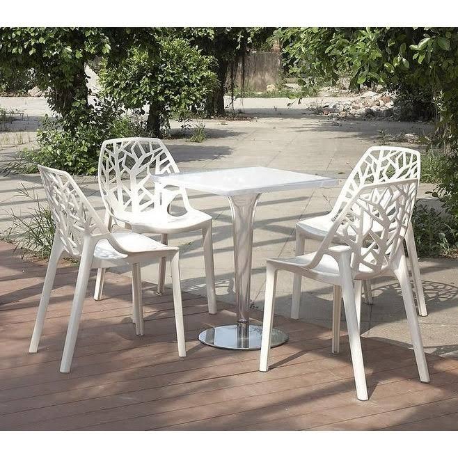 Polycarbonate Armless Accent Chair Set of 4 S829