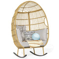 Grey Oversized Wicker Egg Rocking Chair T817