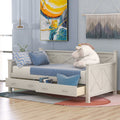 White Twin Size Platform Bed with 2 Storage Drawers C916747