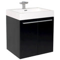 Black Modern Bathroom Cabinet with Integrated Sink O61458