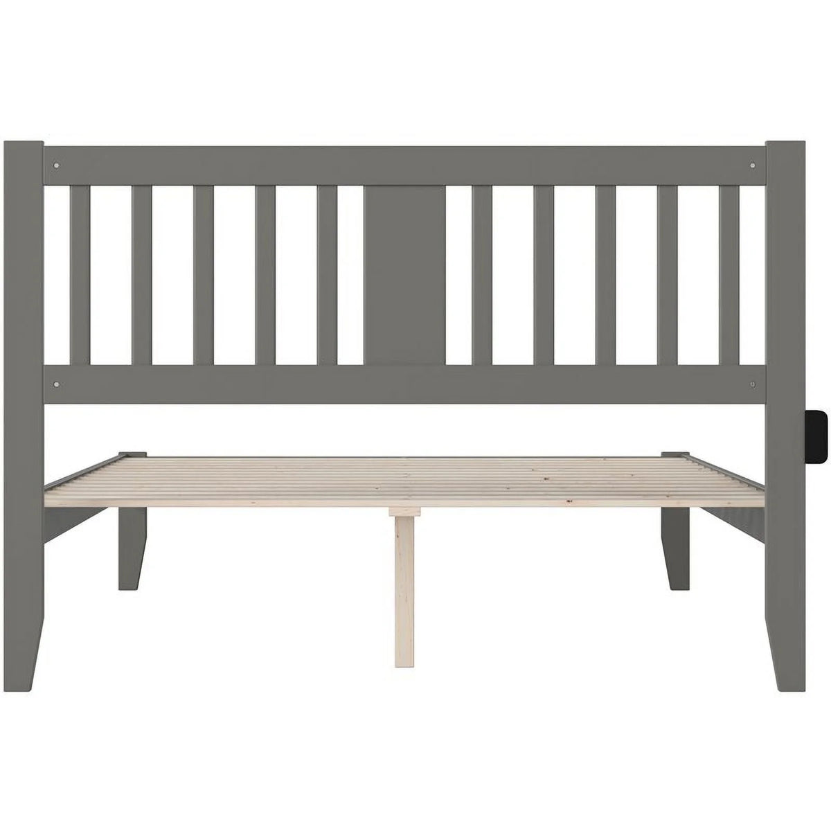 Gray Wood Queen Spindle Bed with USB Charger A345