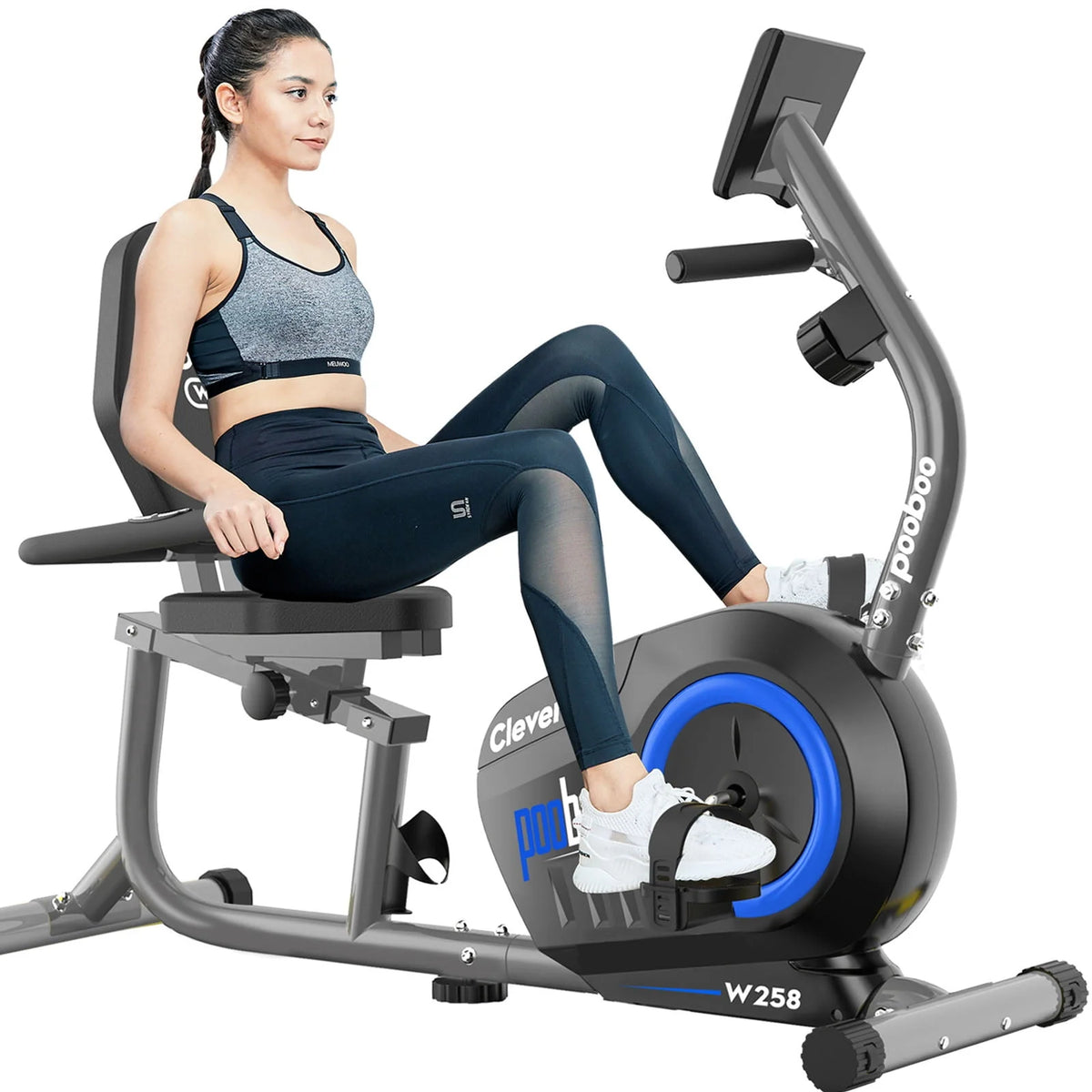 Magnetic Recumbent Exercise Bike 330lbs Blue X865155