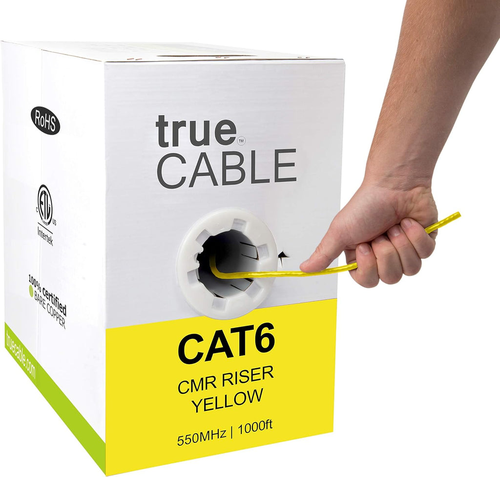 Cat6 Riser 1000ft Green 23AWG Bare Copper UTP Bulk Ethernet Cable Y605