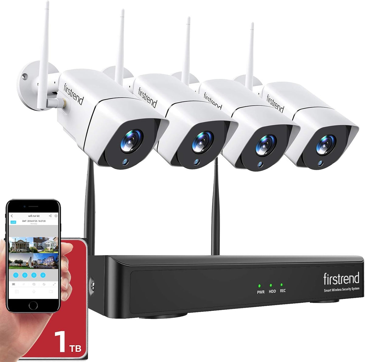 1080P Wireless Security Camera System with 8pcs 1080P HD Camera and 3TB Hard Drive K6436