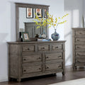 Gray Wood 7-Drawer Dresser with Mirror D6155