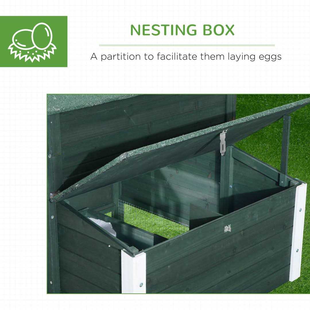 Wooden Chicken Coop with Run Nesting Box W9282