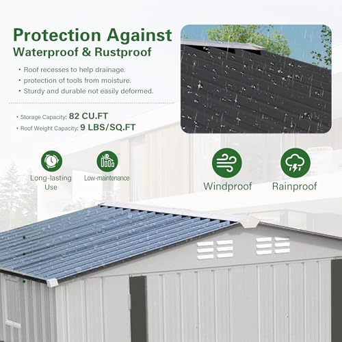 5'x3' Gray Metal Outdoor Storage Shed with Windows and Lockable Door F751608