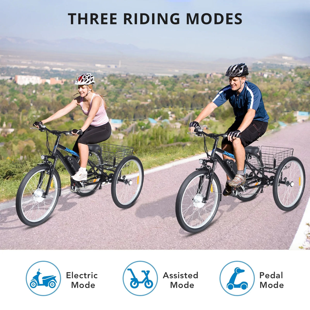 7-Speed Electric Trike with Basket I5804