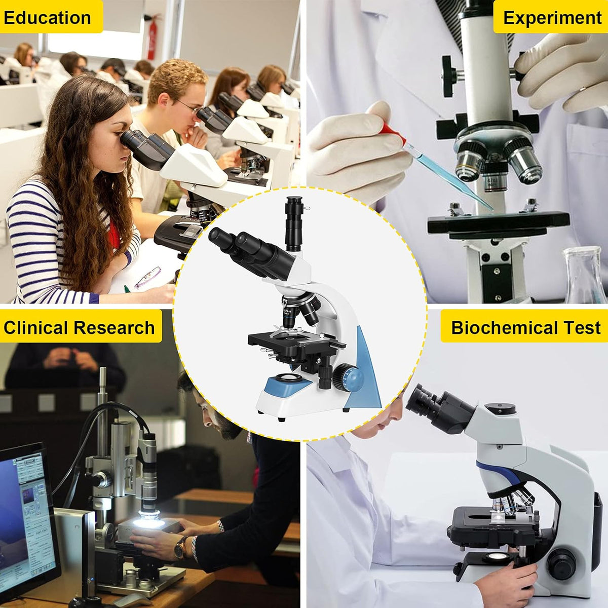 Trinocular Compound Microscope 40X-2500X LED Q5570