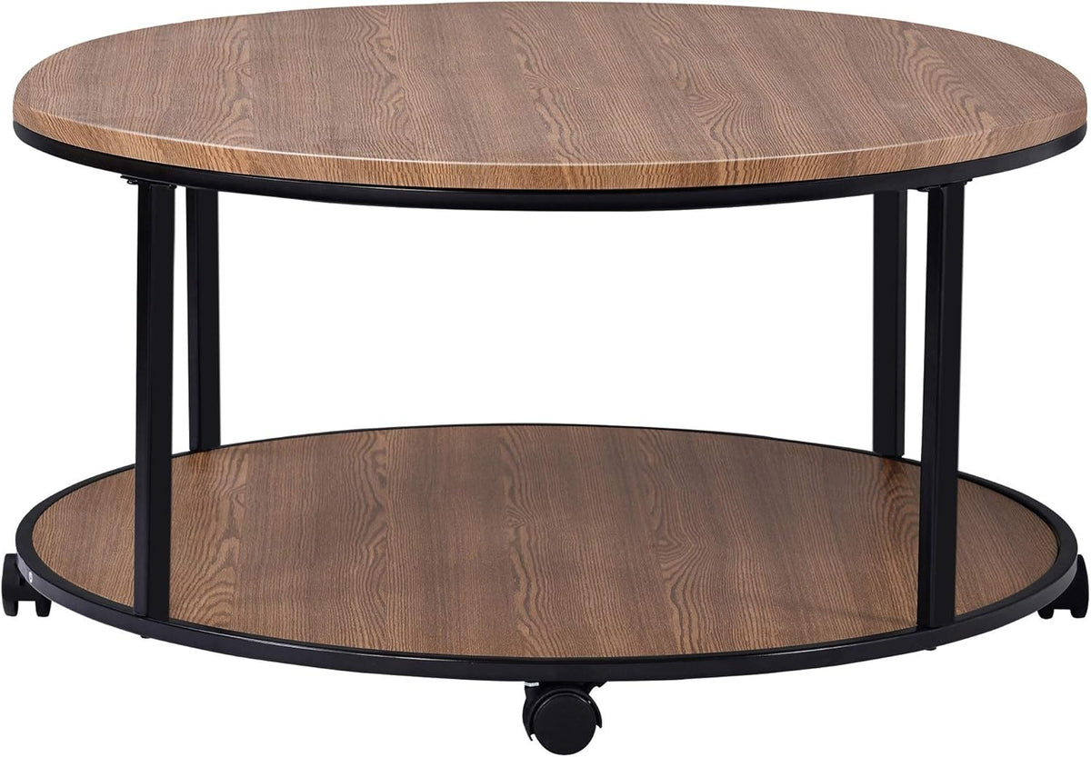 Round Coffee Table with Caster Wheels C443