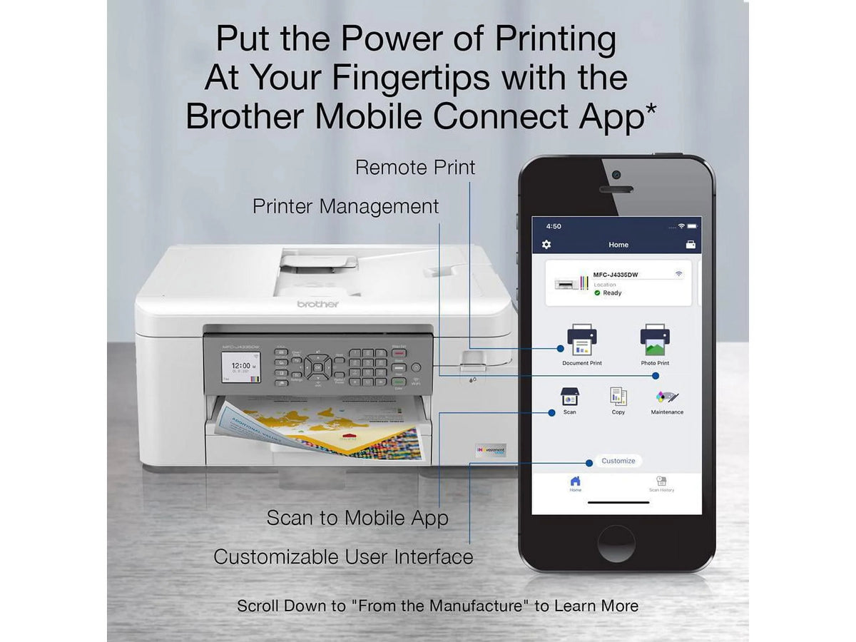 Color Inkjet All-in-One Printer with Duplex and Wireless Printing U843148