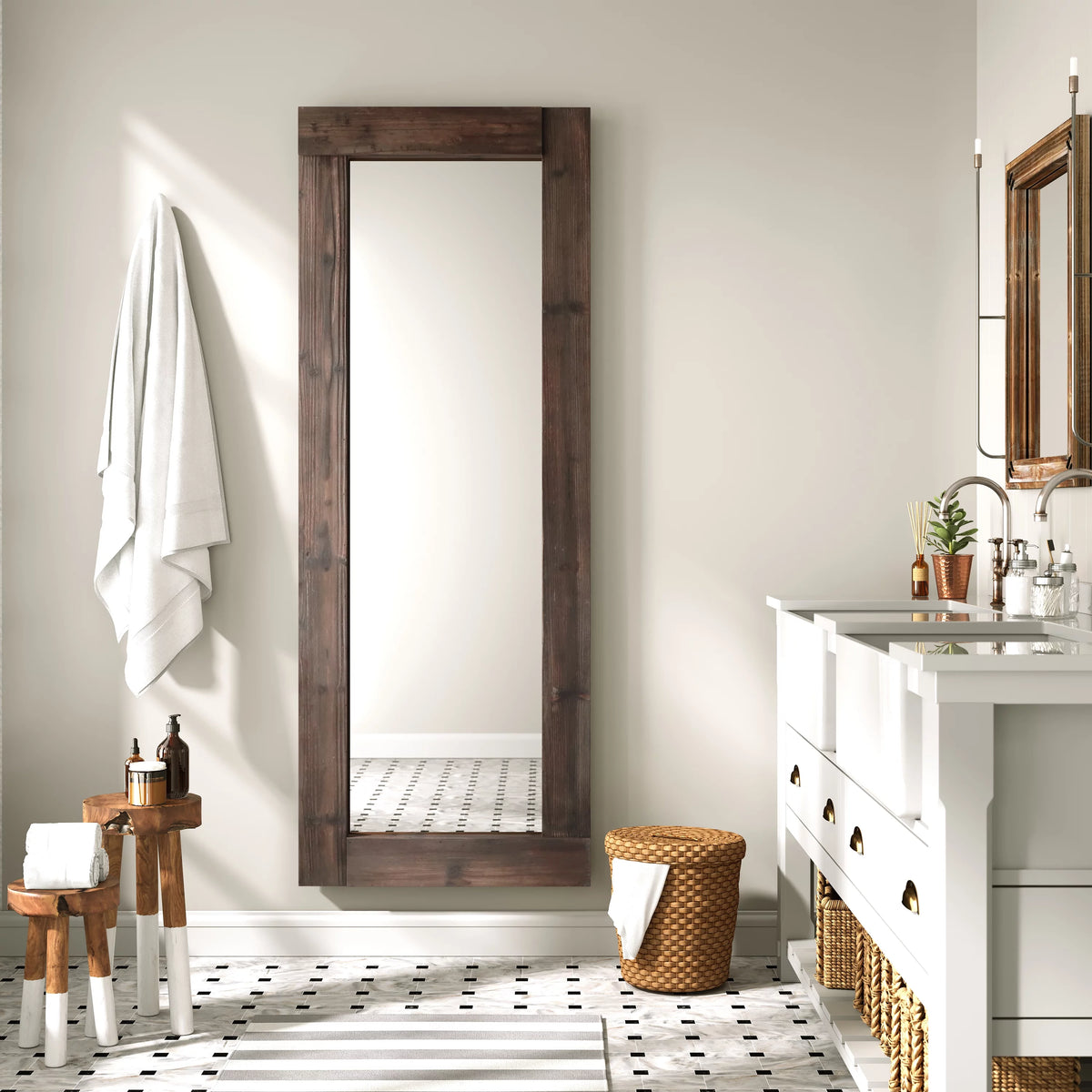 24x64 Full Length Wood Floor Mirror B4249