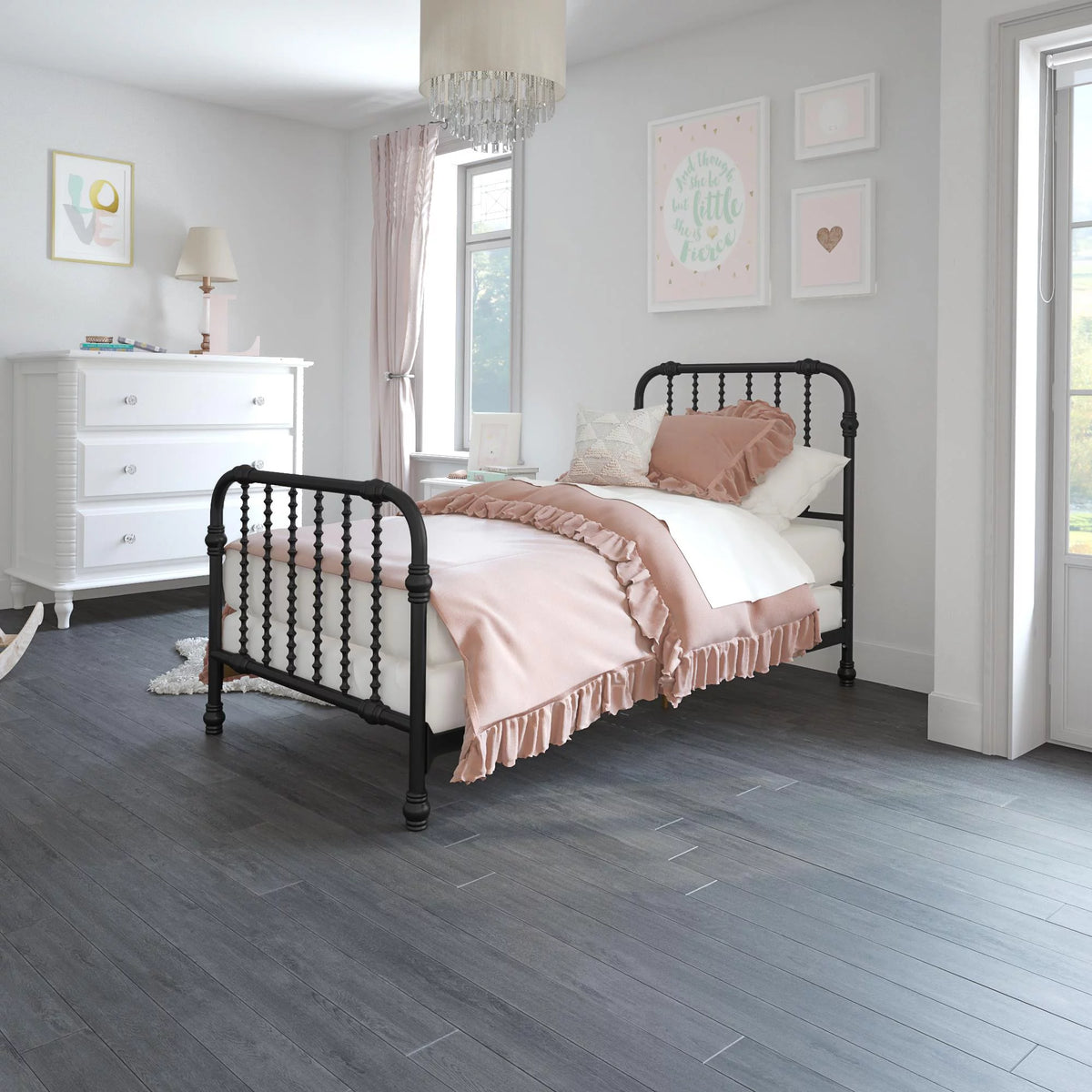 Twin Black Metal Bed O883