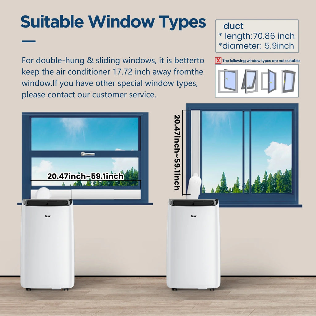 10200 BTU Portable Air Conditioner up to 450 Sq Ft with Dehumidifier B114