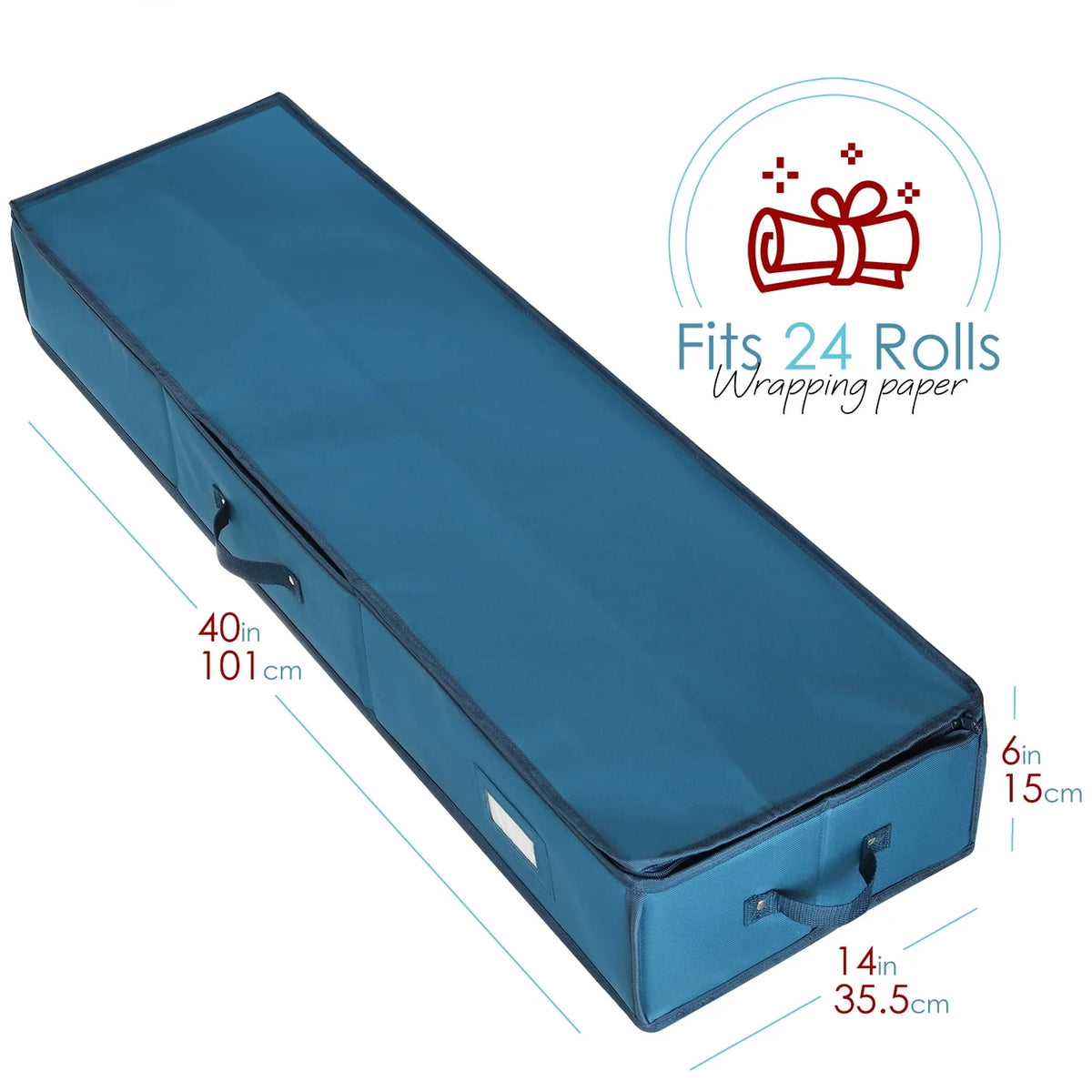 Wrapping Paper Storage Container with Interior Pockets E162619