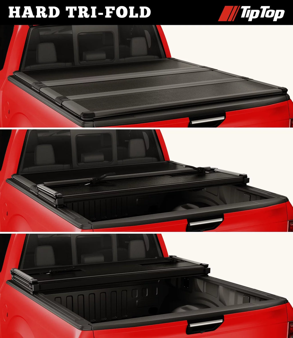 Hard Tri-Fold Tonneau Cover Truck Bed 6ft Bed E8804