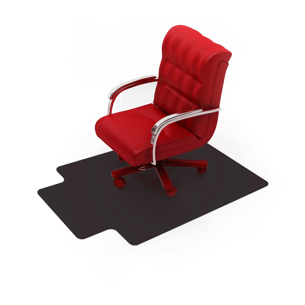 Black Vinyl Lipped Chair Mat for Carpets 45" x 53" Q129
