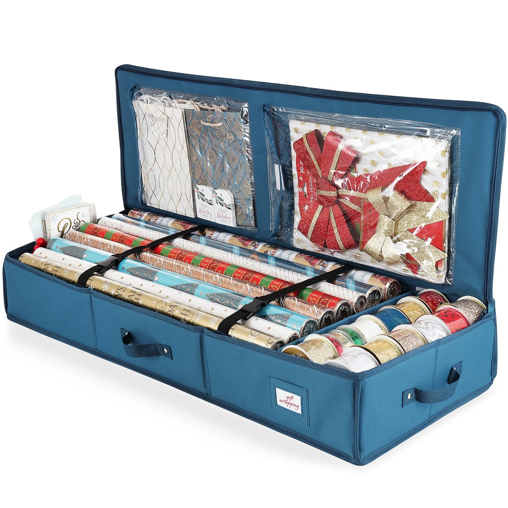 Wrapping Paper Storage Container with Interior Pockets E162619