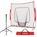 7x7 Ft Baseball Softball Practice Net with Batting Tee and Carry Bag J76239