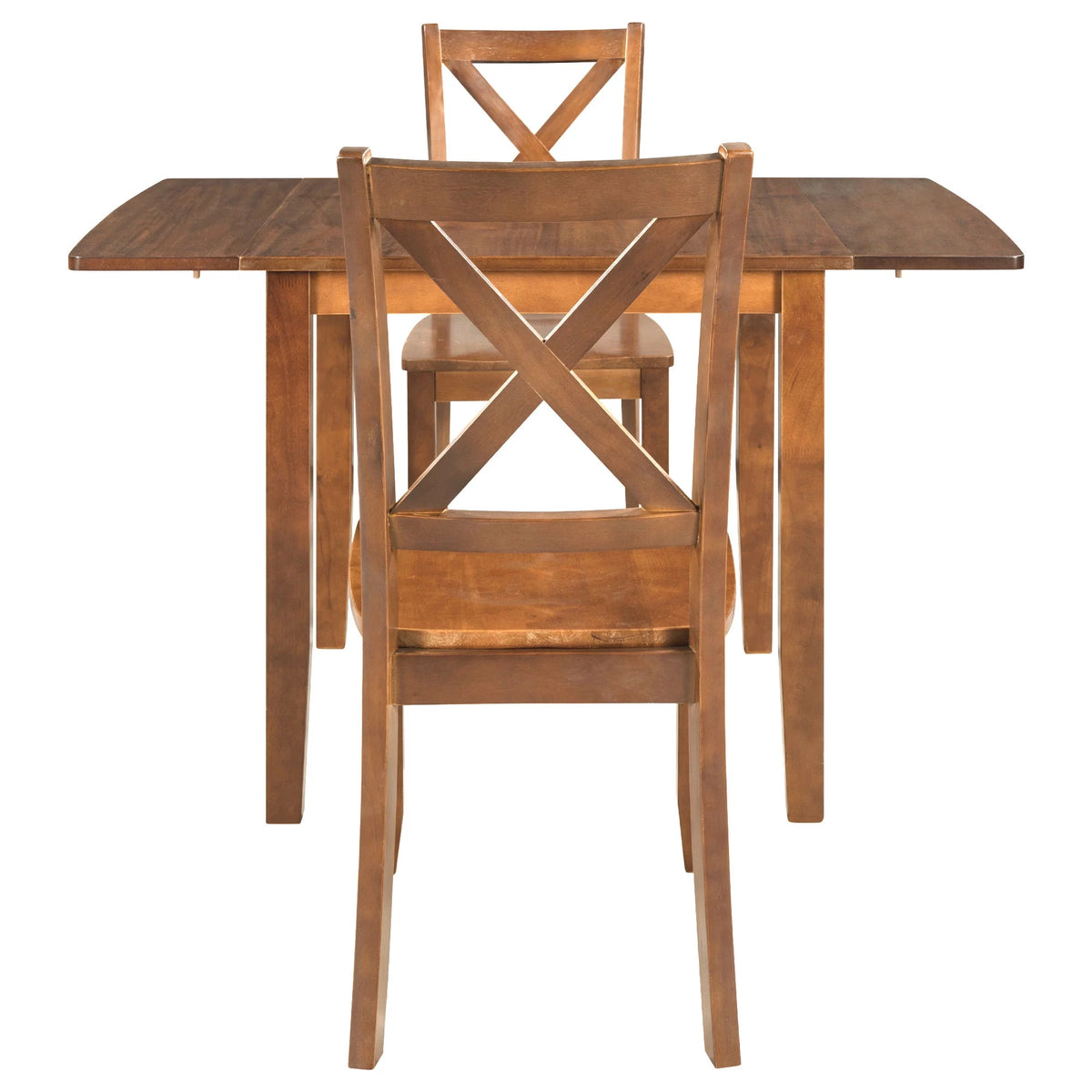 3-Piece Wood Drop Leaf Dining Table Set with 2 Chairs J680216