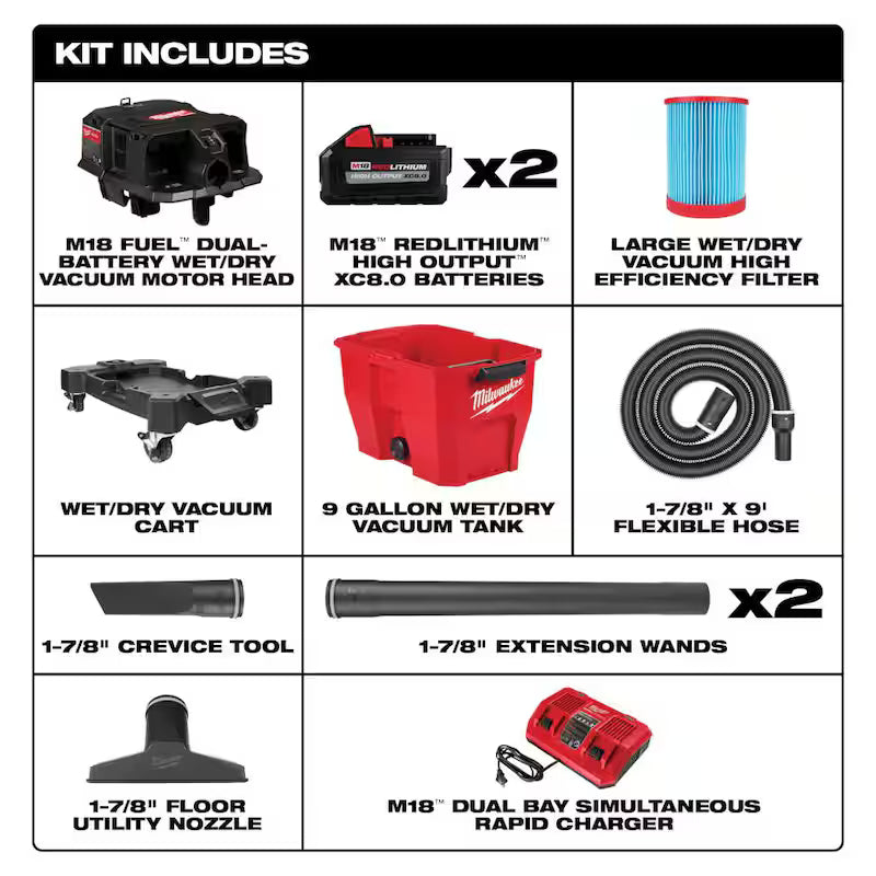 9 Gal. Cordless Wet/Dry Shop Vacuum Kit with Non-Marring Kit C71085
