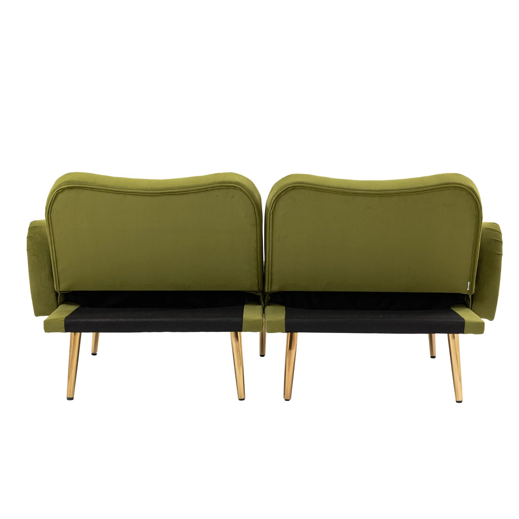 65" Green Upholstered Convertible Sleeper Sofa Bed S1656