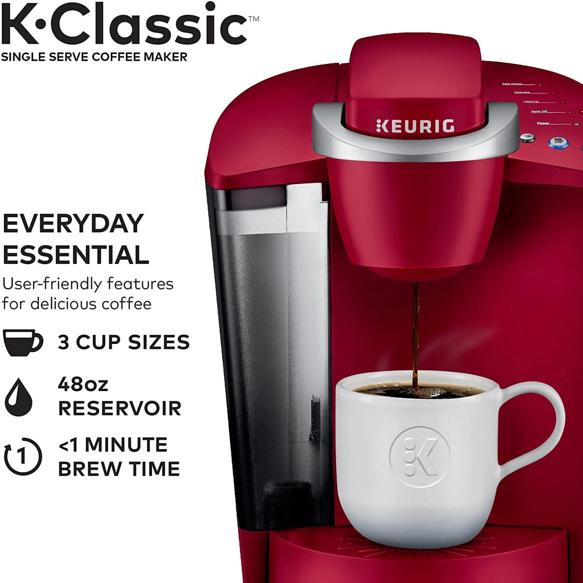 Single Serve Coffee Maker, 6 to 10 oz Brew Sizes Z5635