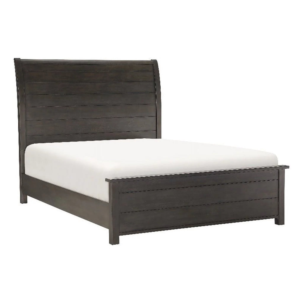 California King Sleigh Bed in Dark Cherry O716