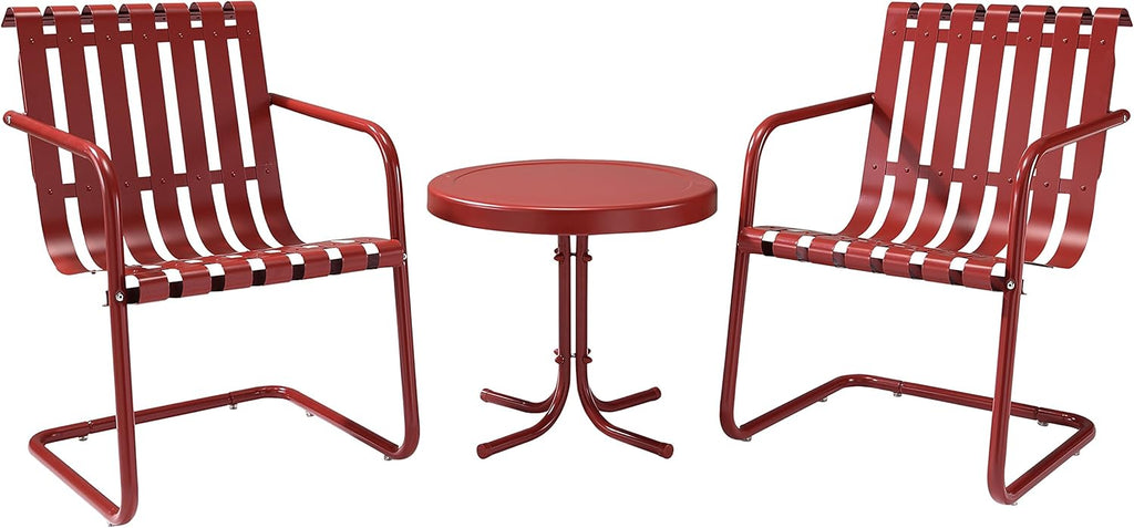 3-Piece Retro Metal Outdoor Conversation Set with Side Table and 2 Chairs Q141563