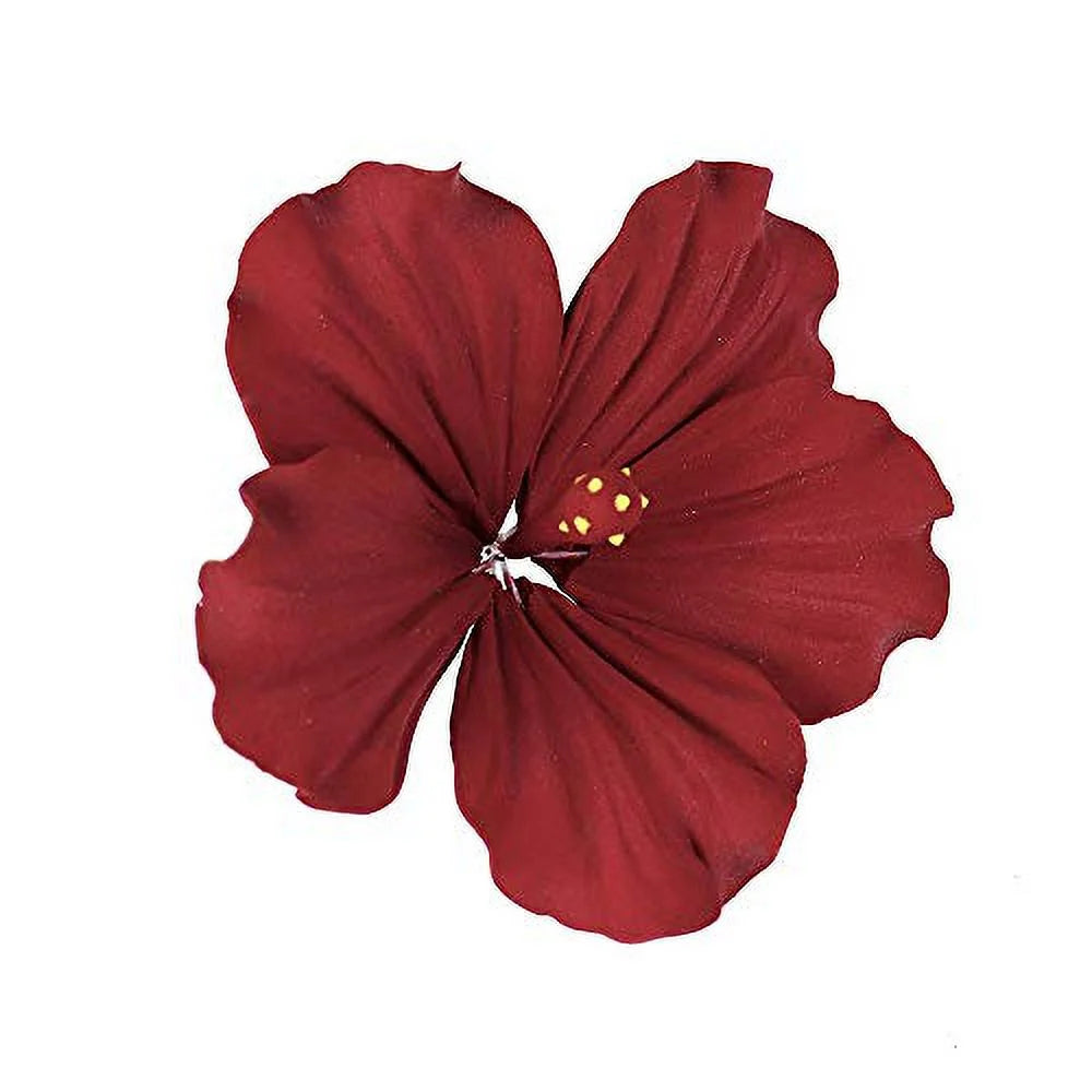 Edible Sugar Paste Hibiscus Flower Set of 3 Deep Red A55753