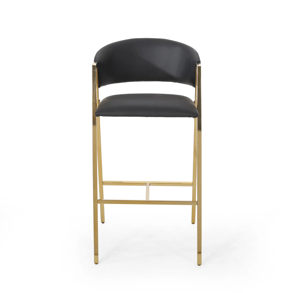 Black Faux Leather Barstool Set of 2 Z847731