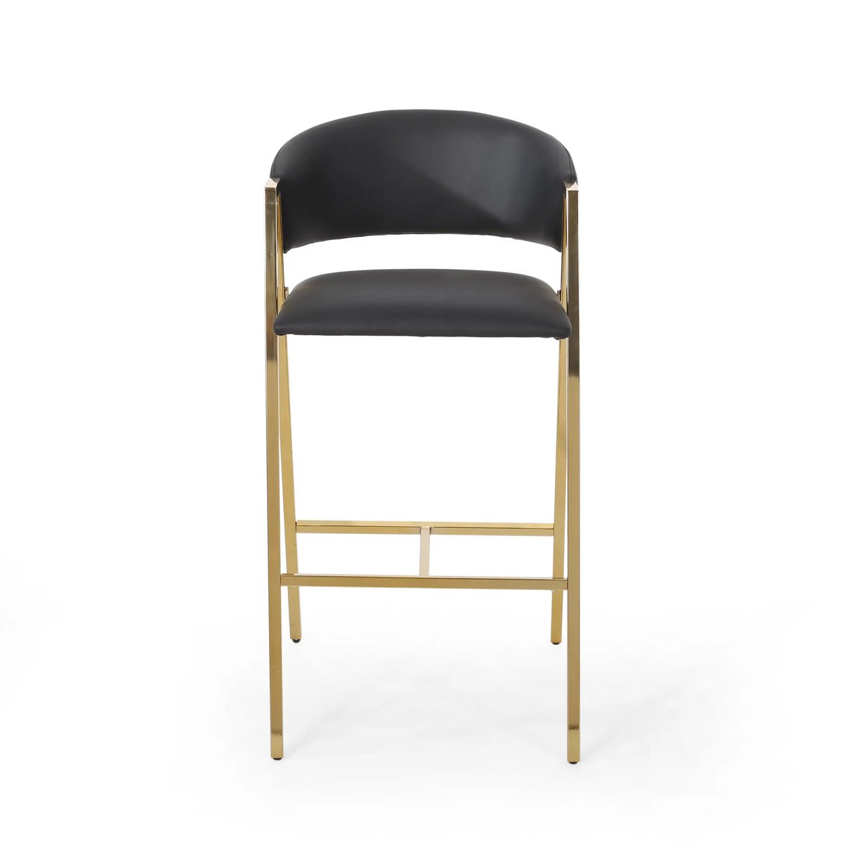 Black Faux Leather Barstool Set of 2 Z847731