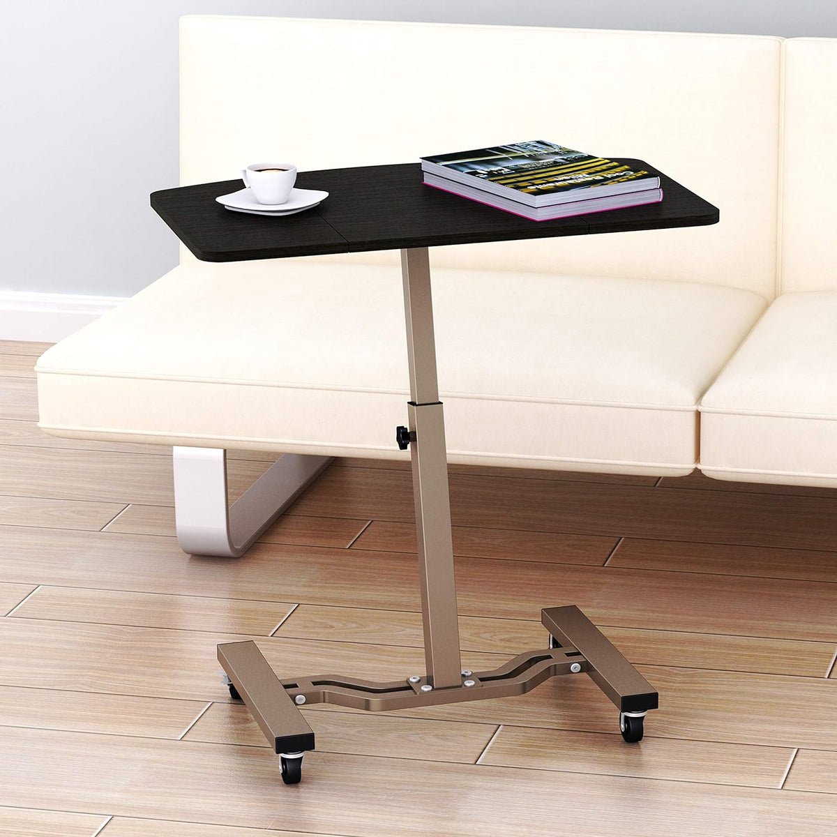 Height Adjustable Mobile Laptop Stand Desk Rolling Cart D6383
