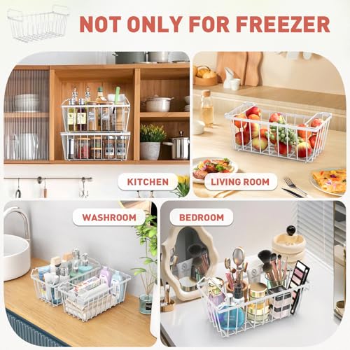 4 Pack Stackable Freezer Organizer Bins with Foldable Handle R61088
