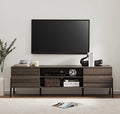 Mid-Century Modern TV Stand for 75+ Inch TV with Cabinet & Metal Leg B34763