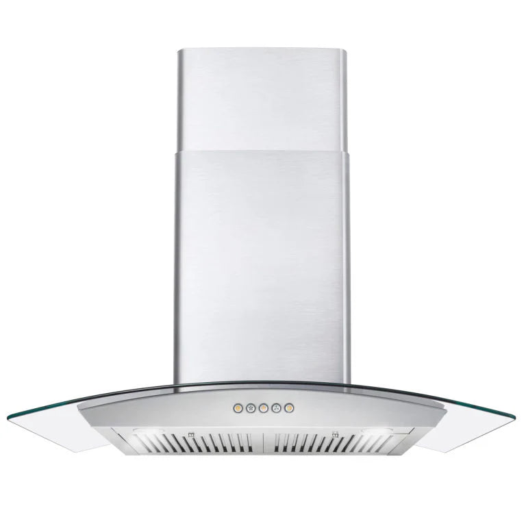 380 CFM Convertible Wall Mount Range Hood with Glass Canopy X98430