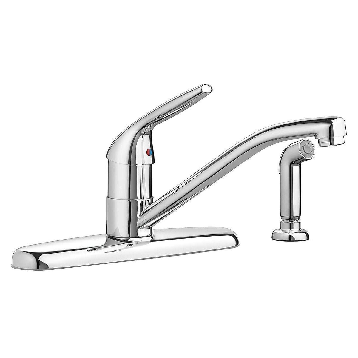 Polished Chrome Kitchen Faucet with Side Spray J4939