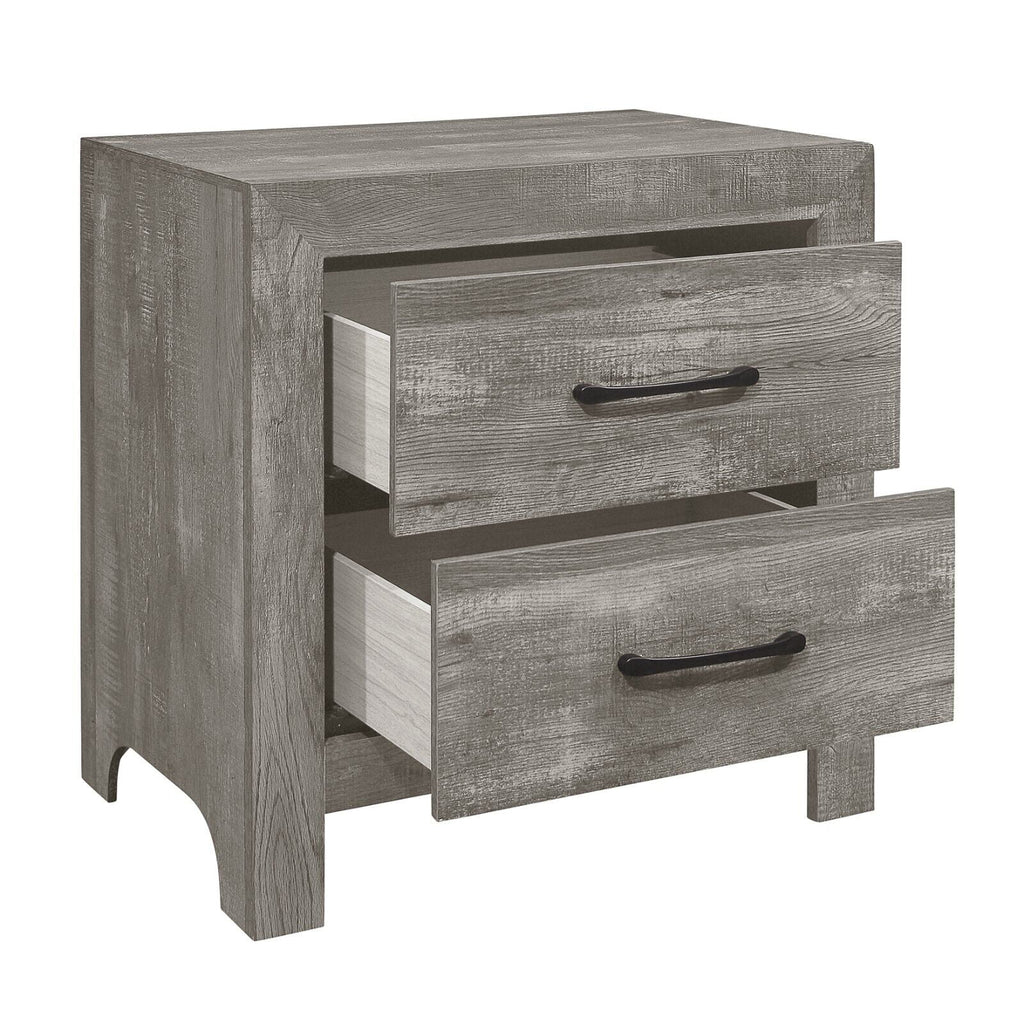 Gray Twin Size Bed and 2 Nightstands 3pc Set P212