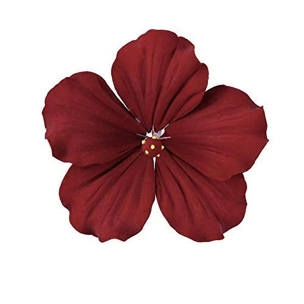 Edible Sugar Paste Hibiscus Flower Set of 3 Deep Red A55753