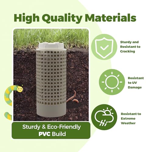 2 Pack White PVC In Ground Worm Composter B484