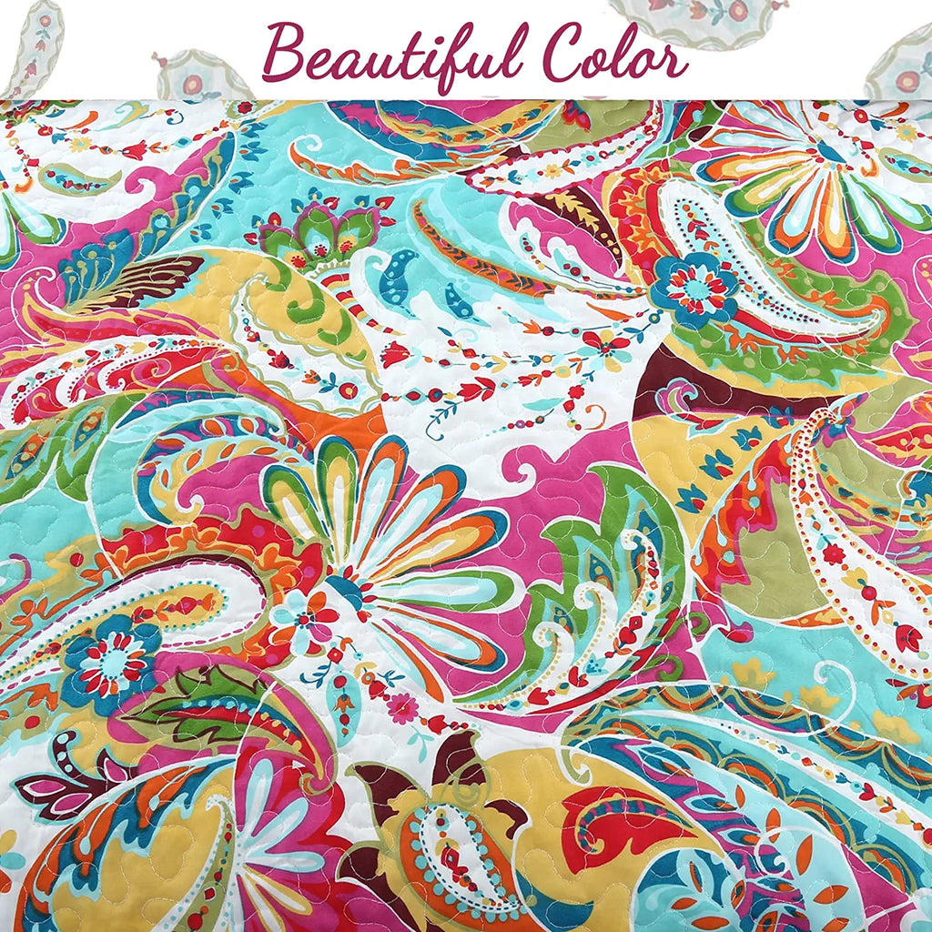 3 Piece Microfiber Reversible Quilt Bedding Set, Queen D512123