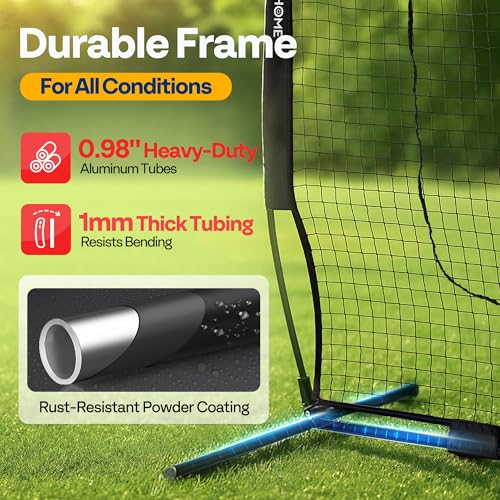 7x7 Ft Baseball Softball Practice Net with Batting Tee and Carry Bag J76239