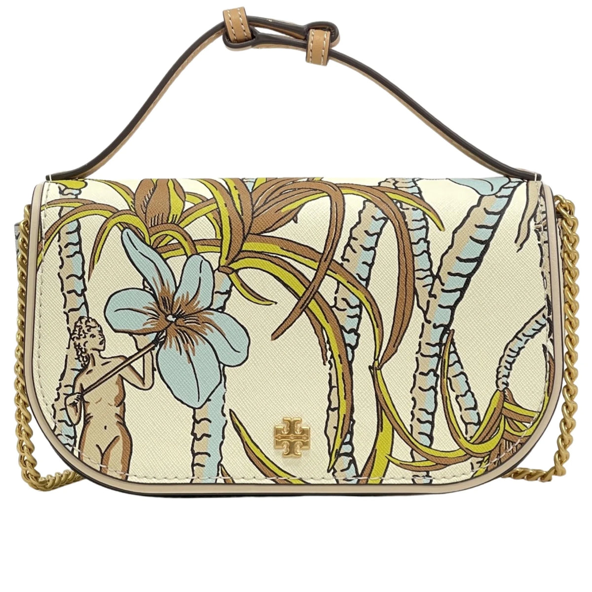 Printed Leather Top Handle Crossbody Bag P47402