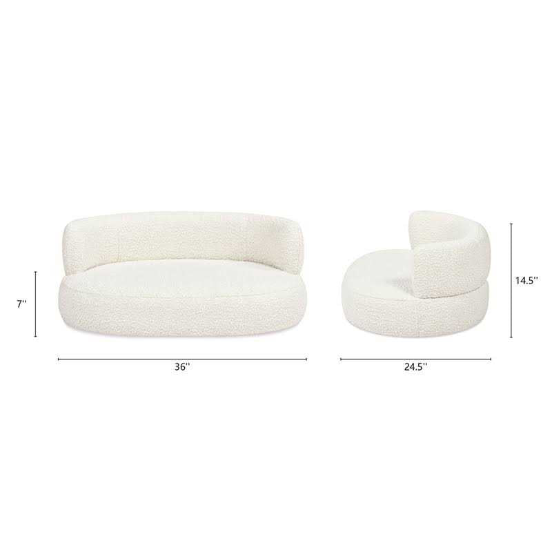 Medium Ivory Curved Dog Sofa Bed V932990