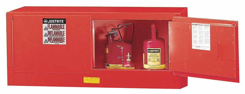 Galvanized Steel 2 Door Self Close Flammables Safety Storage Cabinet, 12 Gallon V164349
