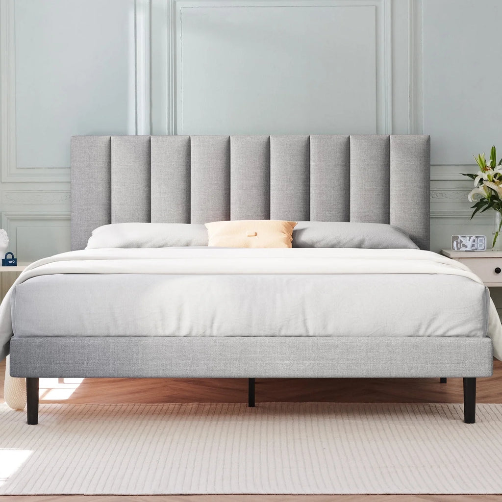 Full Platform Bed Frame with Upholstered Headboard K16836