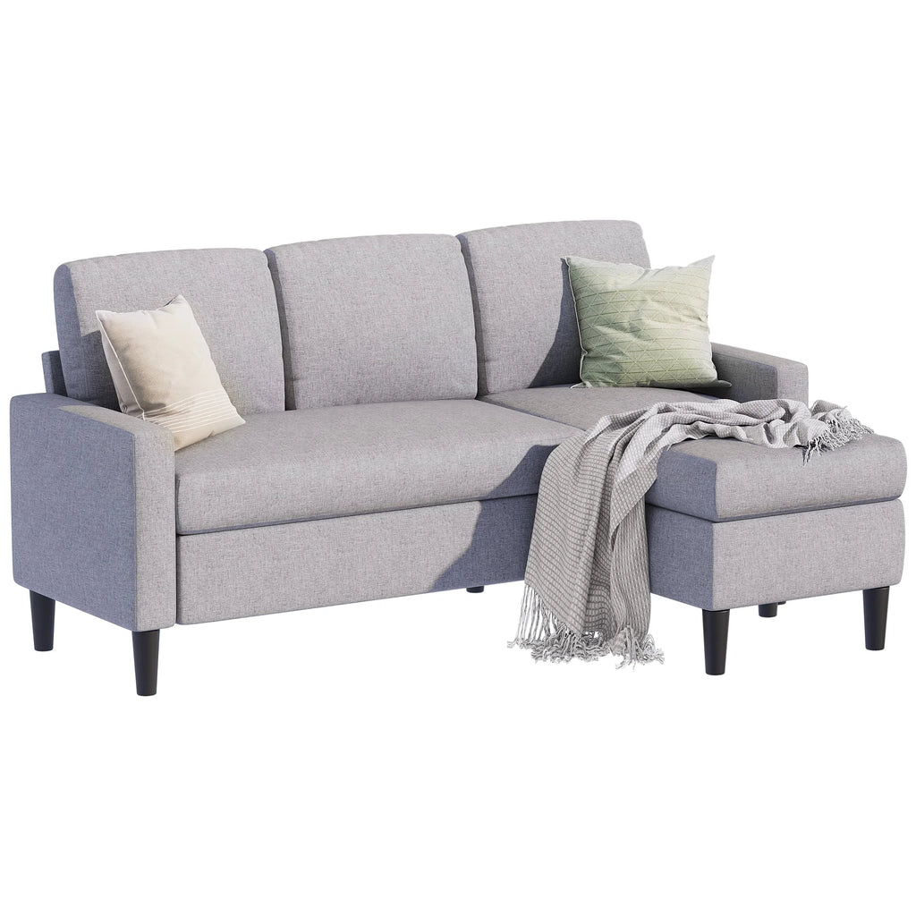 Convertible Sectional Sofa L-Shaped 3-Seat Couch with Reversible Chaise P2699