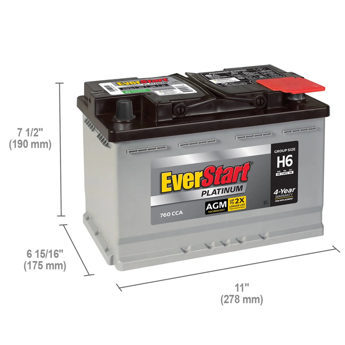 AGM Automotive Battery Group H6 12 Volt 760 CCA L4760